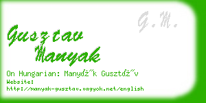 gusztav manyak business card